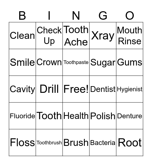 Tooth Bingo Card