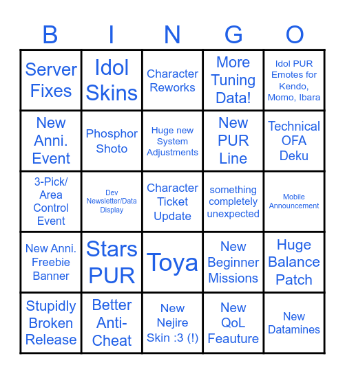 MHUR S19 Bingo Card