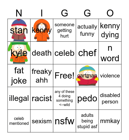 SOUTH PARK BINGO Card