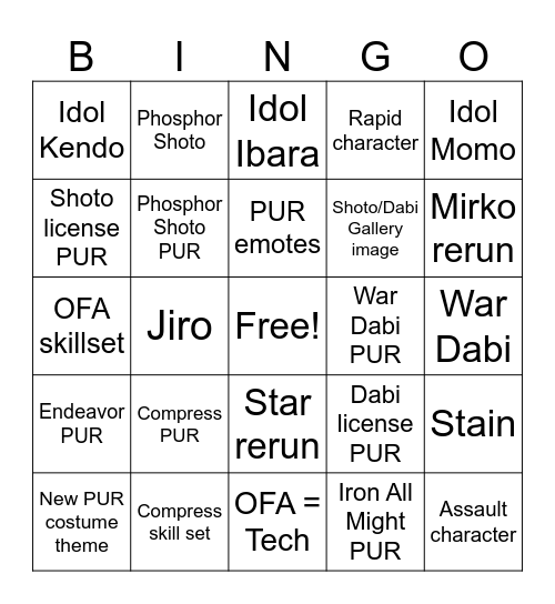 MHUR s19 Bingo Card