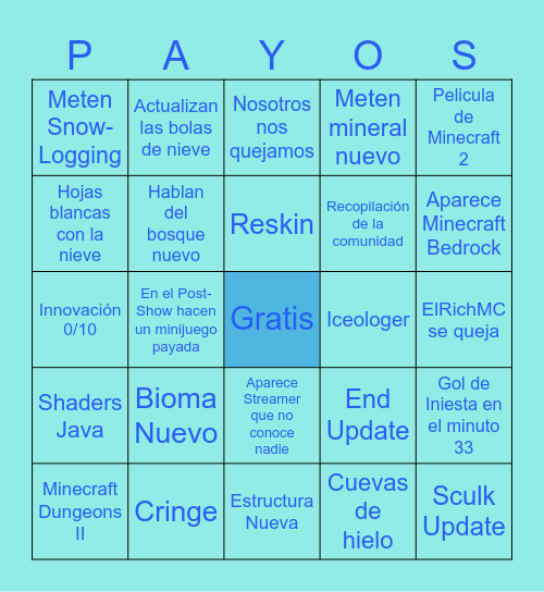 Minecraft Live Drop 4 Bingo Card
