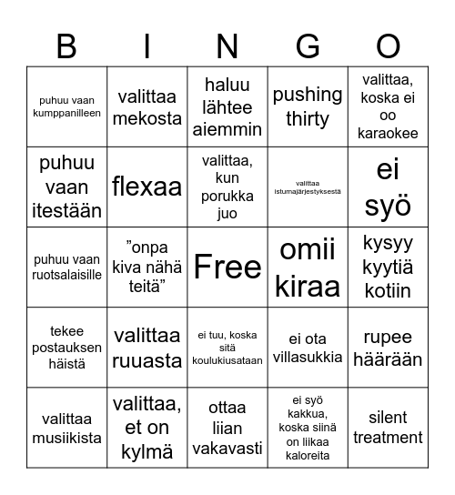 Hääbingo Card