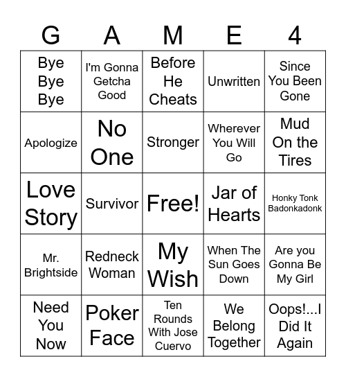 2000's (set 10) Bingo Card