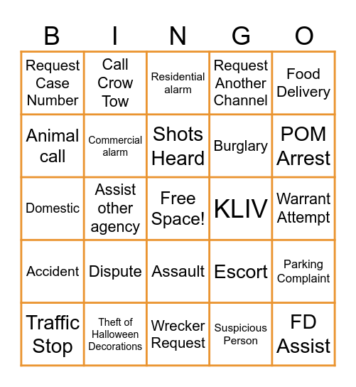 HALLOWEEN Bingo Card