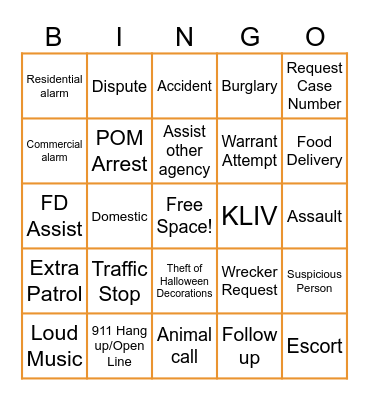 HALLOWEEN Bingo Card