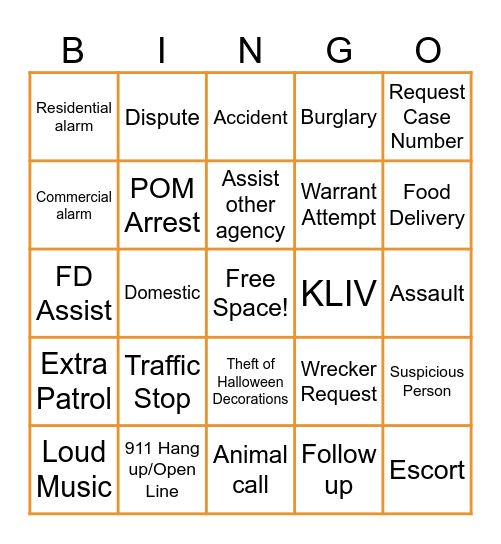 HALLOWEEN Bingo Card