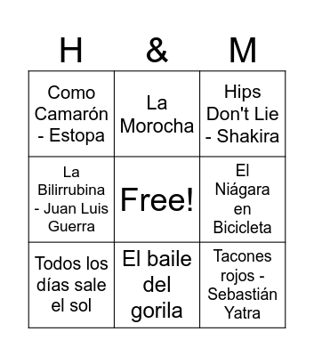 BINGO MUSICAL Bingo Card