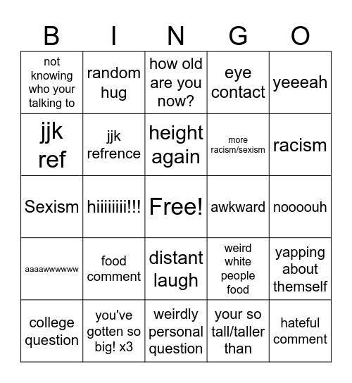 Republican Bingo Card