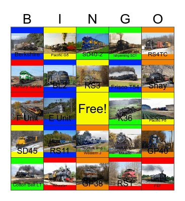 The NJ Transit and other Railroads in America that I would like to work after I'm done at Hy-Vee one day Bingo Card