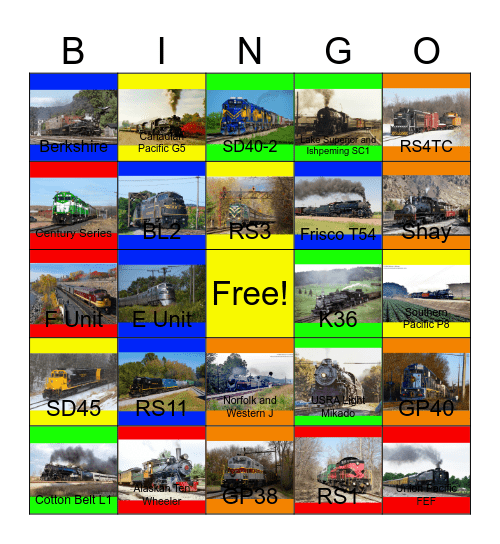 The NJ Transit and other Railroads in America that I would like to work after I'm done at Hy-Vee one day Bingo Card