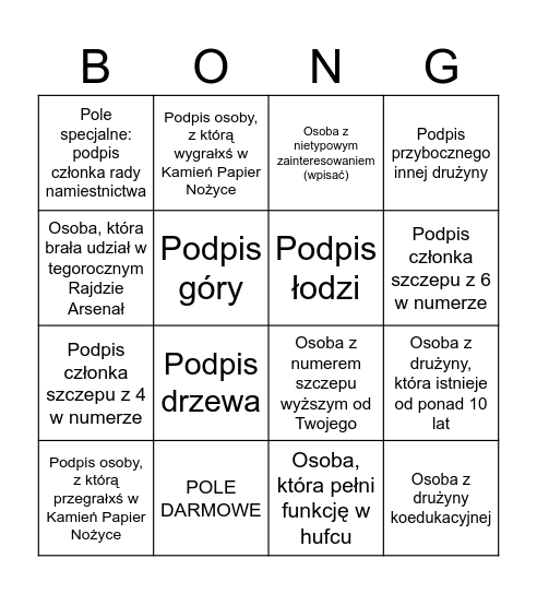 BING Bingo Card