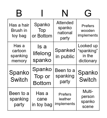 Spanko Bingo Card