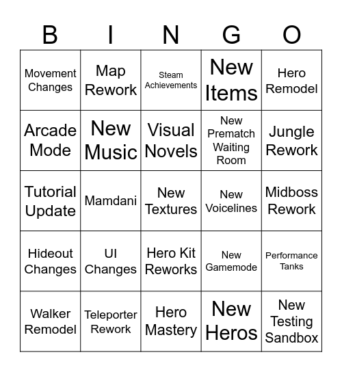 Deadlock Patch Oct 2026 Bingo Card