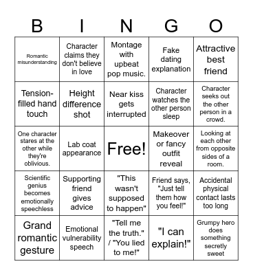 Love Hypothesis Bingo Card