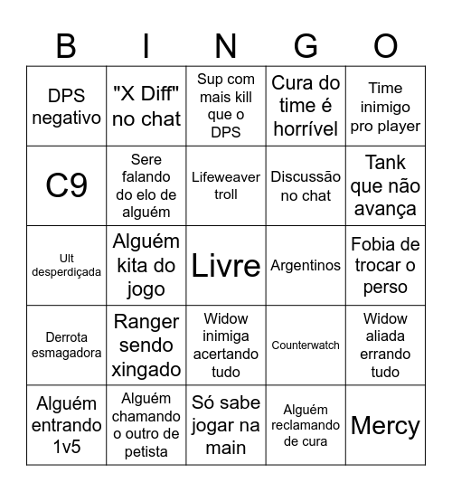 Bingo Overwatch Bingo Card