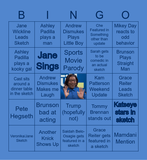 SNL Season 52 Premiere Bingo Card