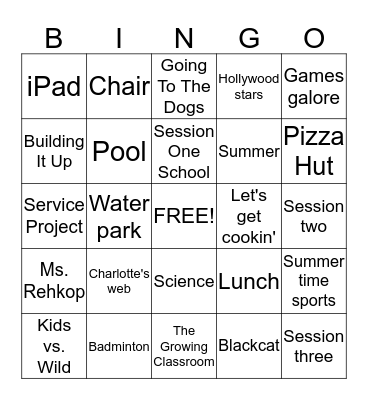 Brian's card Bingo Card