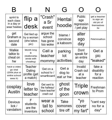 Senior Bingo Card