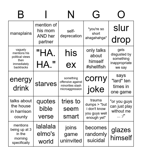 sijmfsfdsk Bingo Card