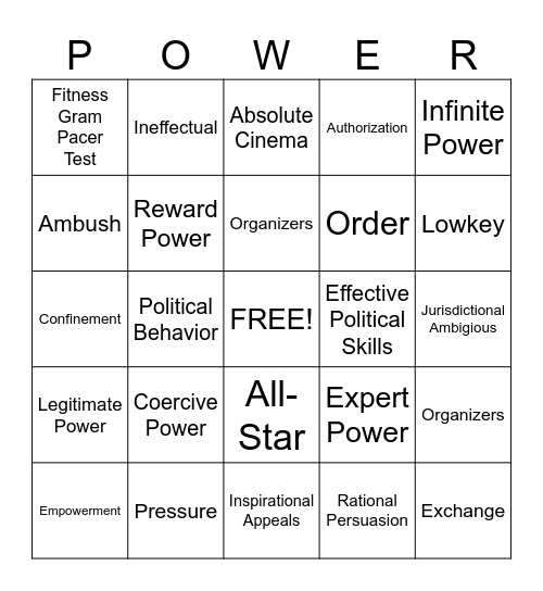 Week 7 Bingo Card