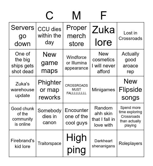 CMF BINGO Card