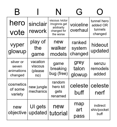 deadcock Bingo Card