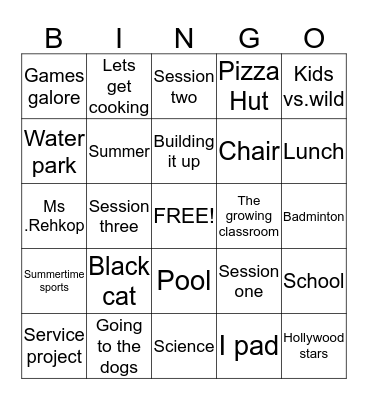 Matthew Starkey Bingo Card