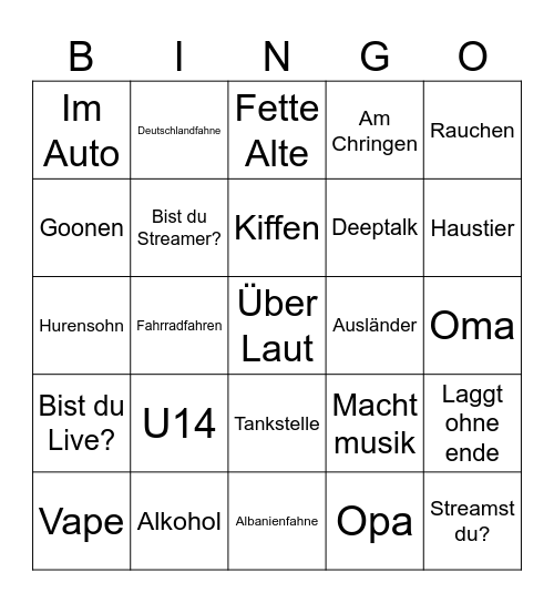 OmeTV Bingo Card
