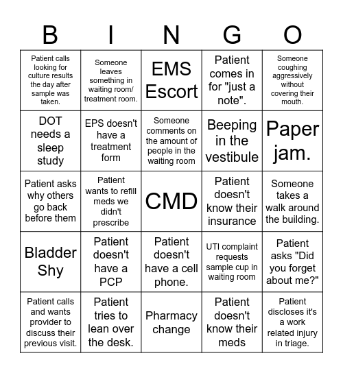 CMD BINGO Card