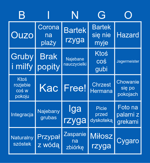 Grecja 2026 Bingo Card