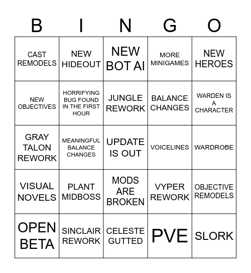 BASIL DEADLOCK bingo Card