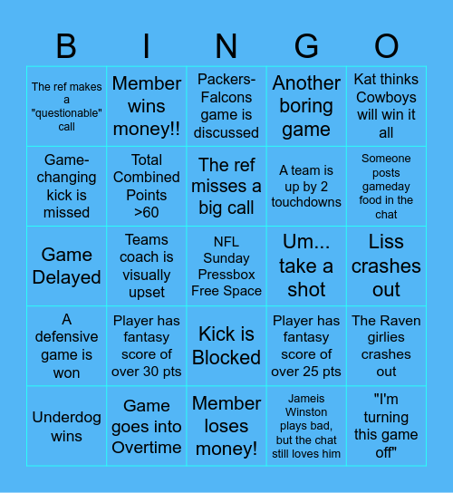 PressBox Bingo- Wk 3 (CFB) Bingo Card