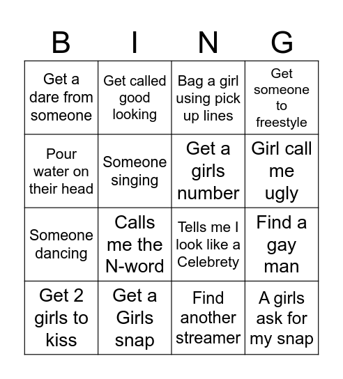 Omegle Bingo Card