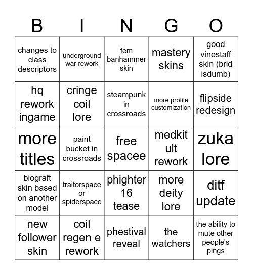 CMF BINGO Card