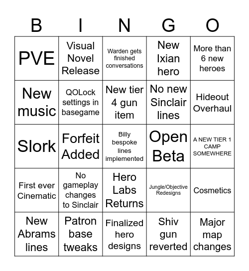 PEPPER PATCH BINGO Card