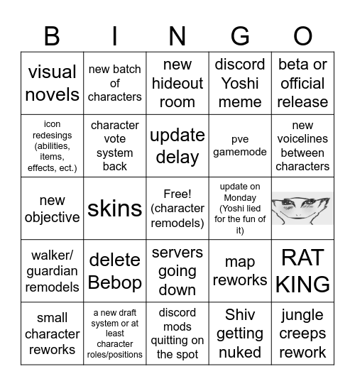 Deadlock update Bingo Card