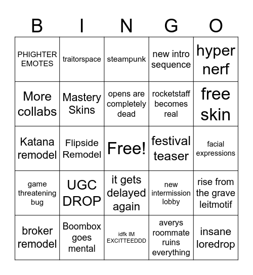 CMF BINGO Card