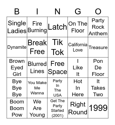 Classic Party Jams - Card 3 Bingo Card