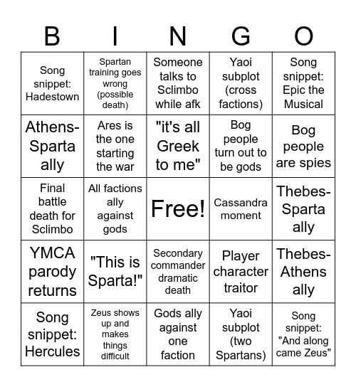 Elysium SMP Bingo Card