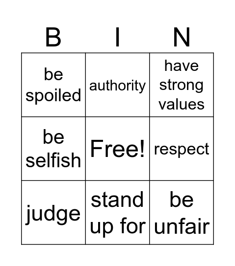 BINGO Card