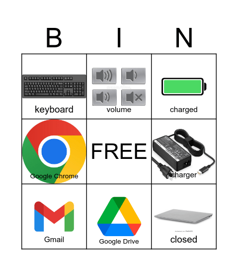 Computer Vocabulary BINGO Card