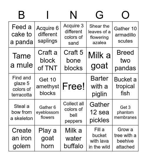 Chef's Table BINGO Card