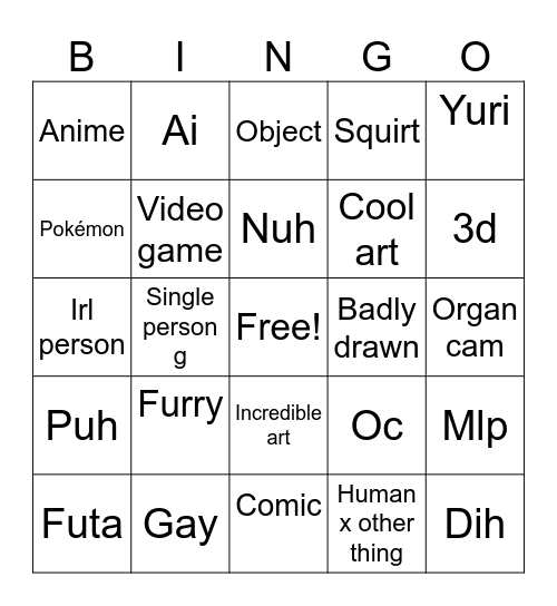 R34 bingo Card