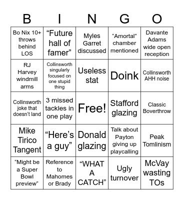 SNF BINGO Card