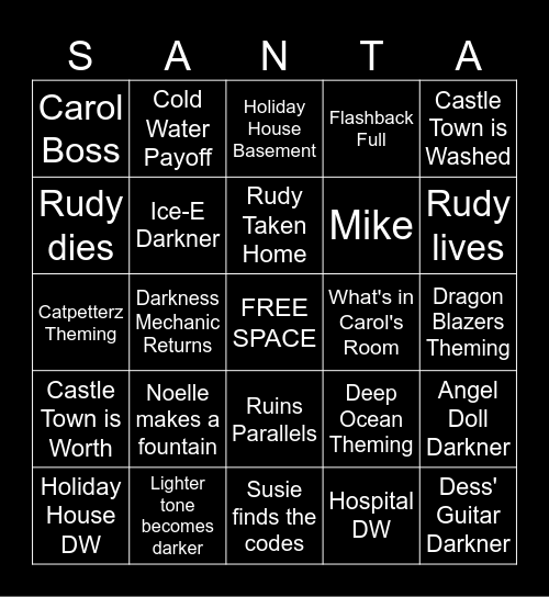 DELTARUNE CHAPTER 6 PREDICTIONS Bingo Card