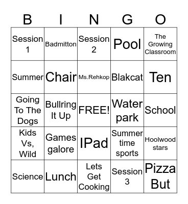 Linley Bingo Card