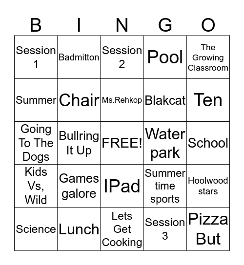 Linley Bingo Card