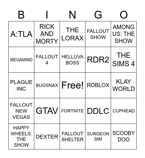 AI Bingo Card