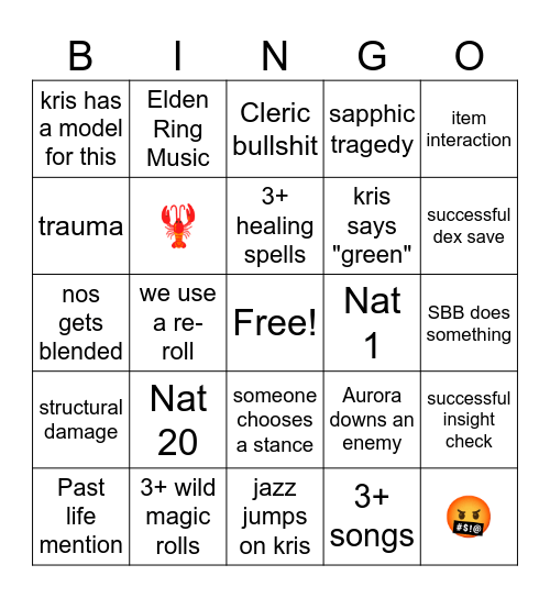 session 79 Bingo Card