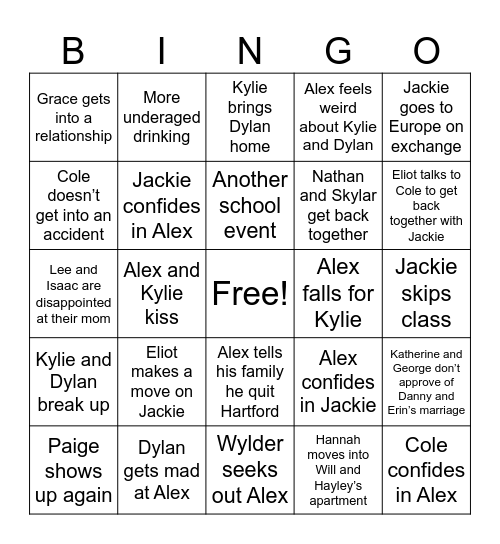 Walter Boys S3 Bingo Card